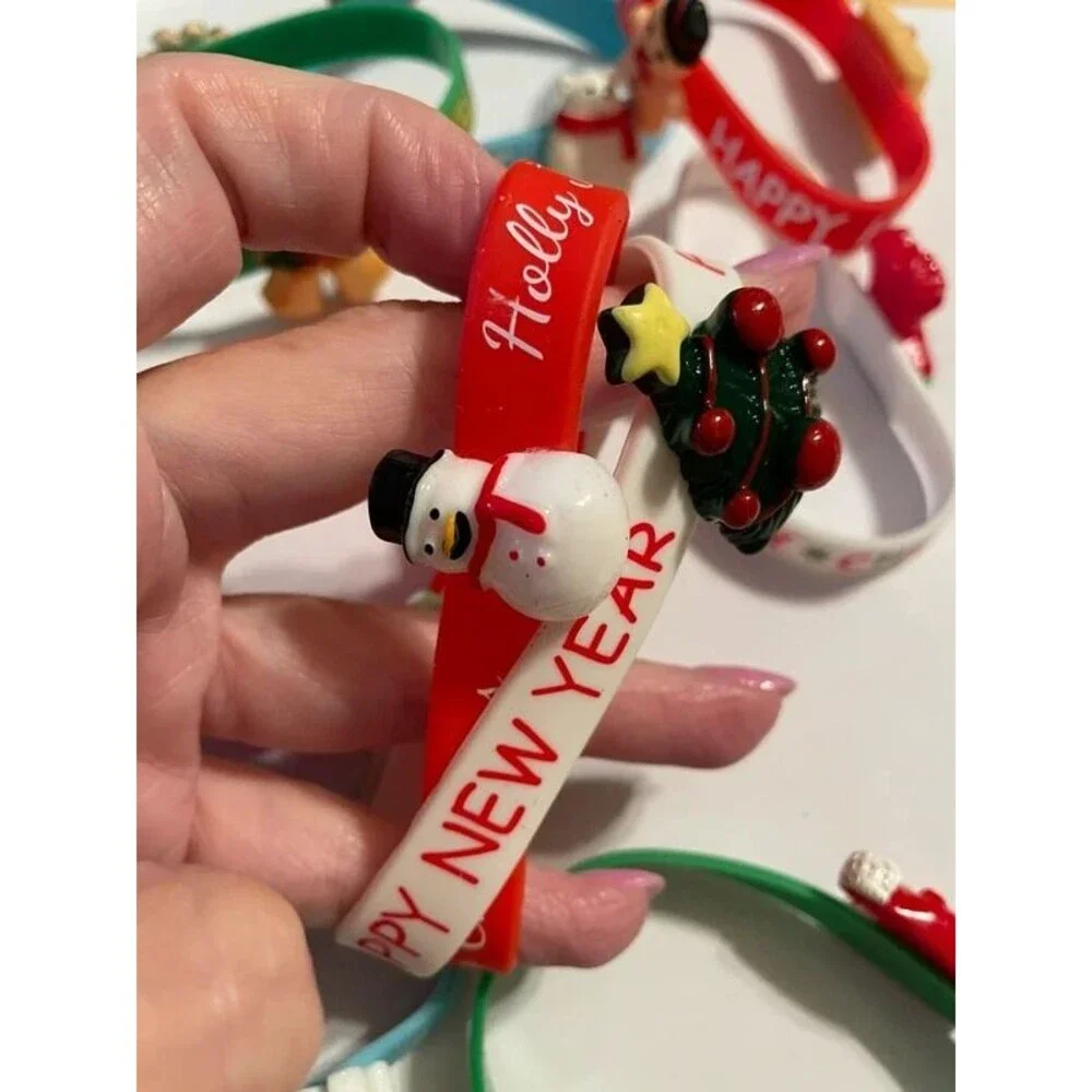 Silicone Christmas 10pk Bracelets party favors
